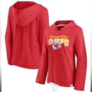 FANATICS KANSAS CITY CHIEFS WOMENS RED FIRST TEAM HOODED SWEATSHIRT S